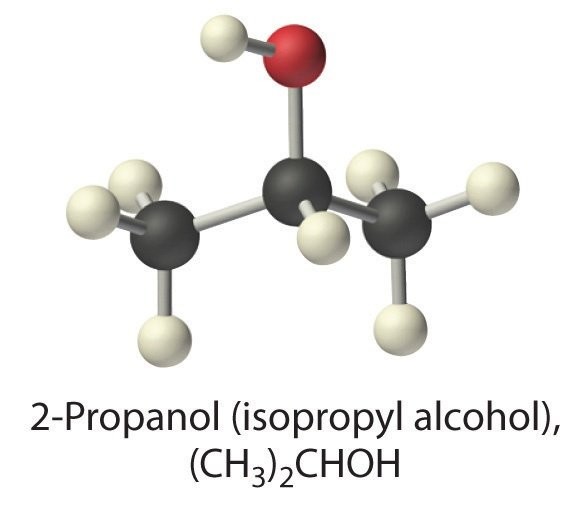 Hình ảnh thể hiện công thức phân tử của Rượu Isopropyl C3H8O