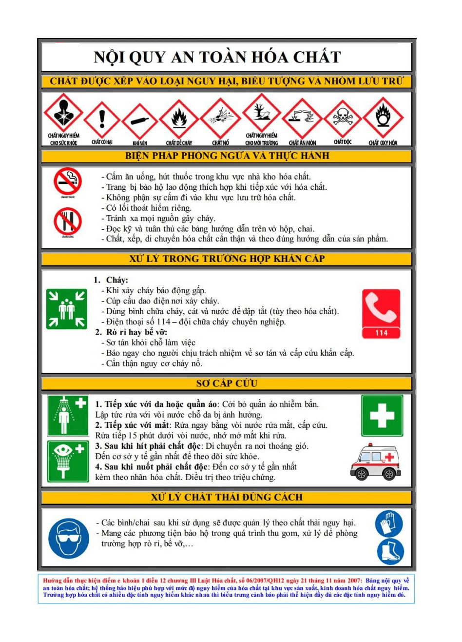 Quy định an toàn hóa chất là gì?