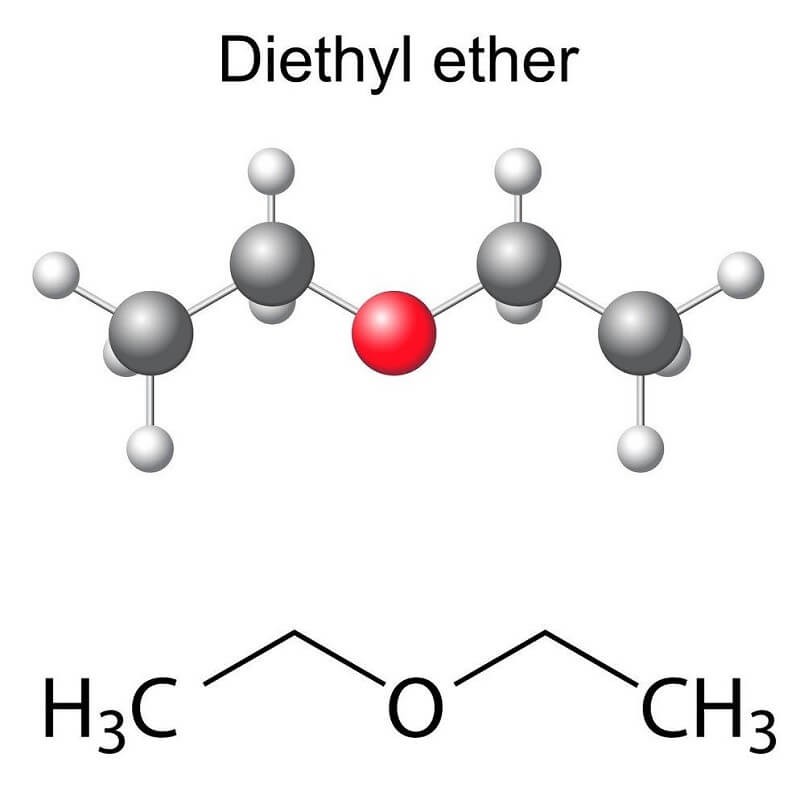 Diethyl Ether là hợp chất hữu cơ, có công thức hóa học là (C2H5)2O