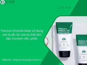 Titanium Dioxide được sử dụng làm chất tạo màu và chất làm đặc cho kem nền và phấn phủ