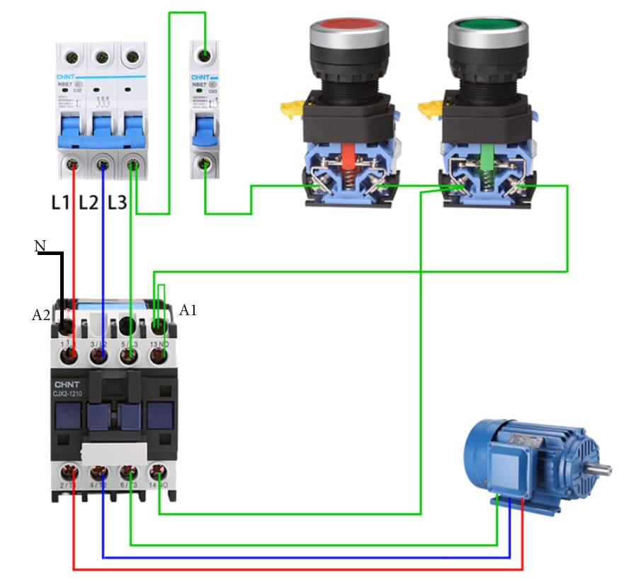 Cách kết nối contactor
