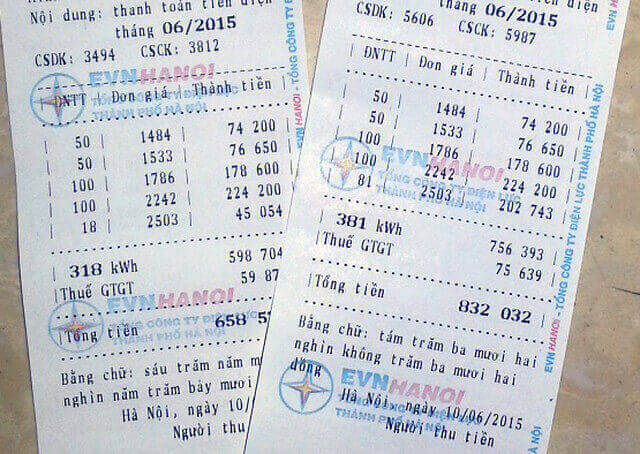 Cách tính công suất hiện tại 