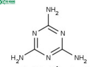 Công thức cấu tạo của phân tử melamine