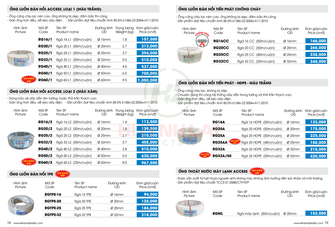 Giá Ống luồn dây điện Tiến Phát