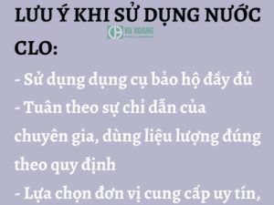 Cẩn thận khi sử dụng clo