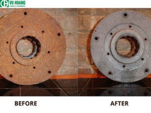 Axit clohydric được sử dụng để loại bỏ rỉ sét trên thép