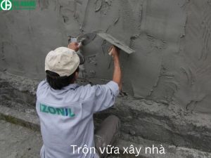 Trộn vữa xây nhà