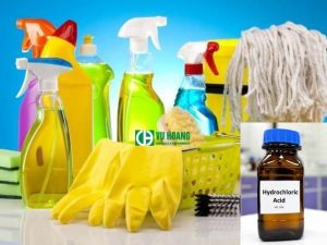 Axit clohydric HCl được dùng làm chất tẩy rửa