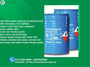 Natri Hydrosulfite Na2S2O4 90%, Trung Quốc, 50kg/thùng