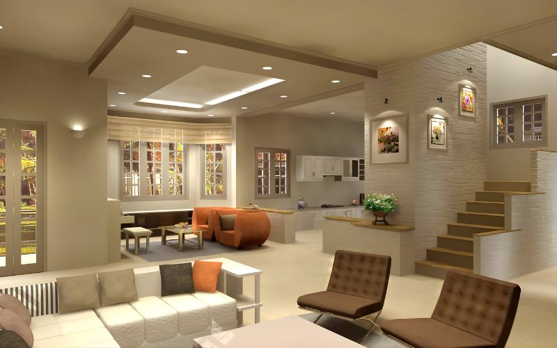 Anh đi vào giữa giúp không gian hai bông hoa Ánh sáng trung tính giúp tạo nên không gian hài hòa