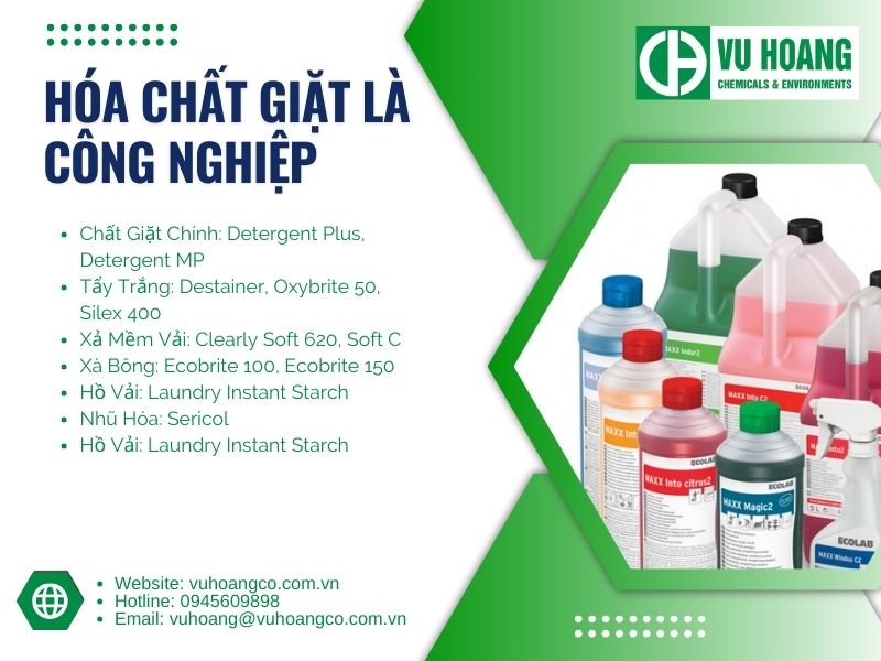 Hóa chất giặt là công nghiệp là gì?